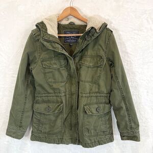 American Eagle Jacket Coat Military Utility Olive Green Women's Medium
